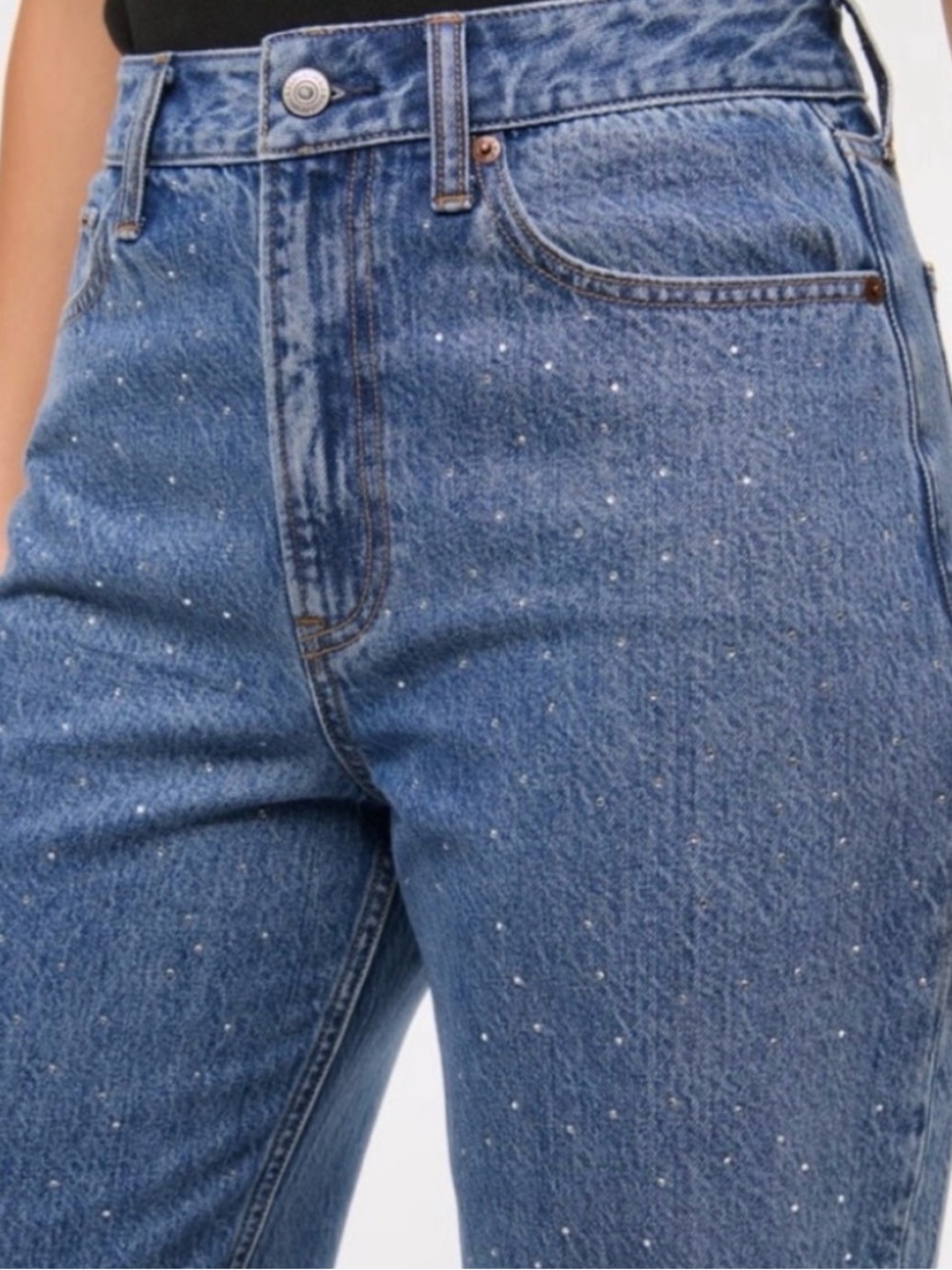 Abercrombie 90s relaxed Jean high rise size 25 with sparkles